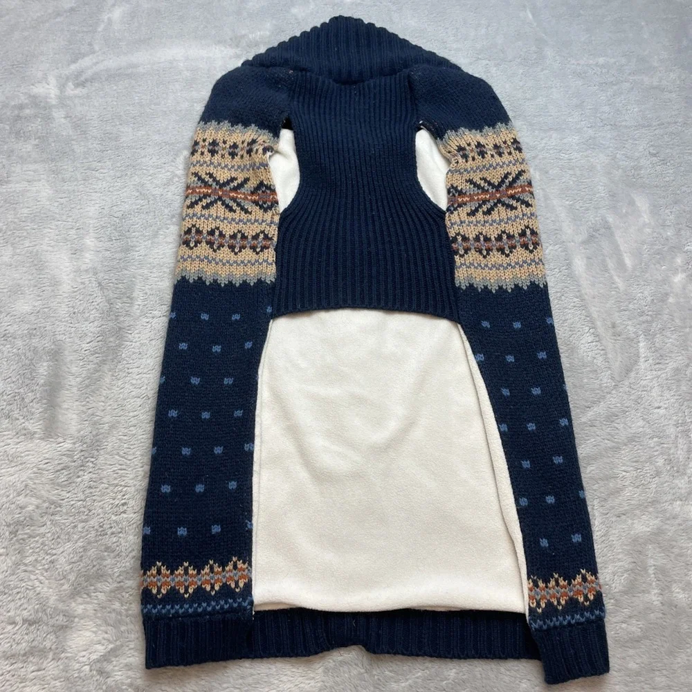 Telluride Clothing Co Dog Sweater Size XL Navy Beige‎ Fair Isle Nordic Winter